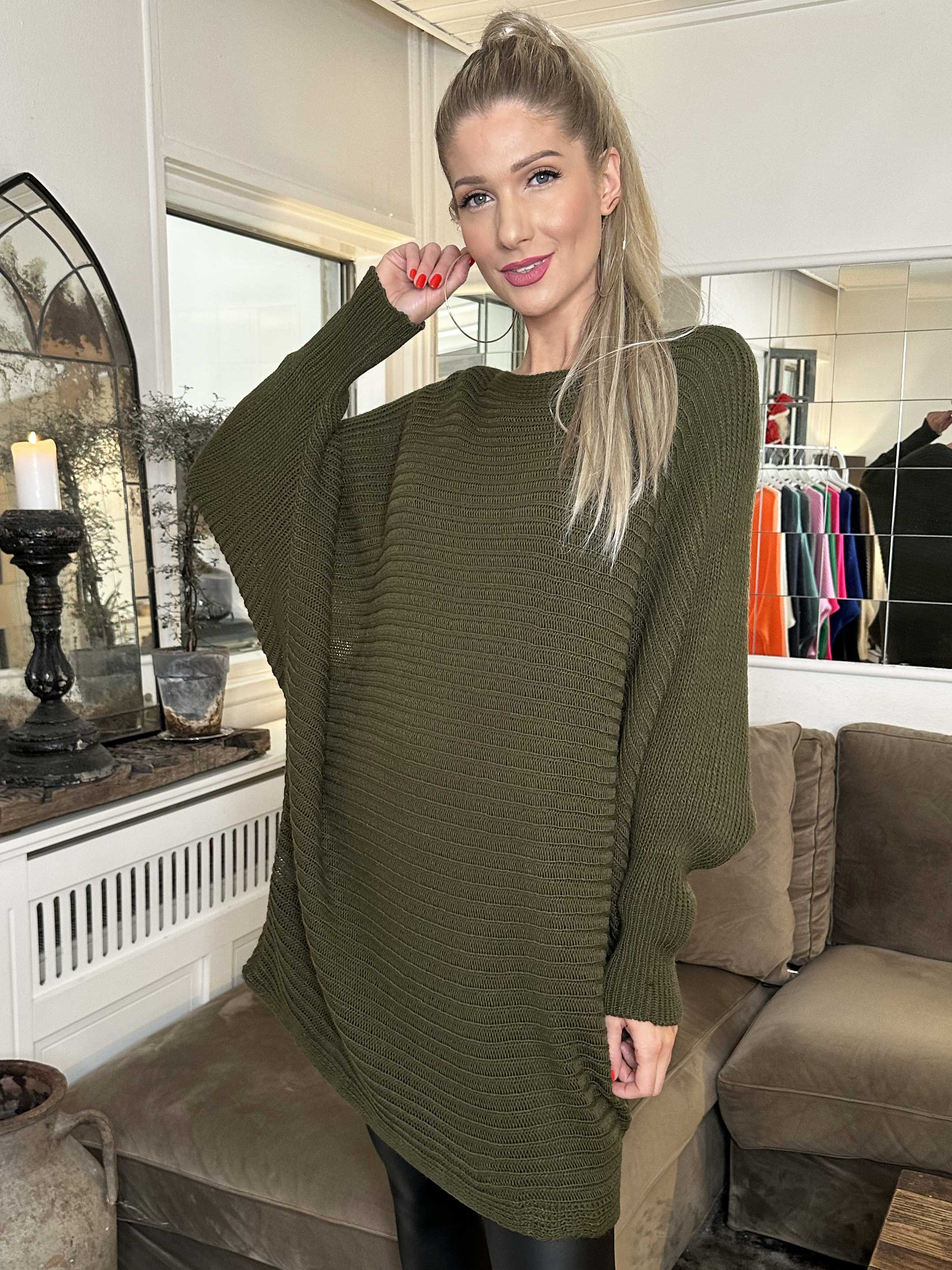 Gabbi - Oversized strik med flagermusærmer